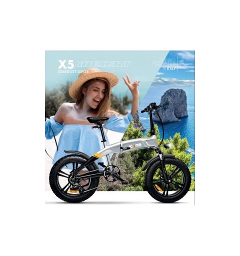 Icon.e Bici Elettrica Pieghevole iDesert-X5 250W Stardust Silver