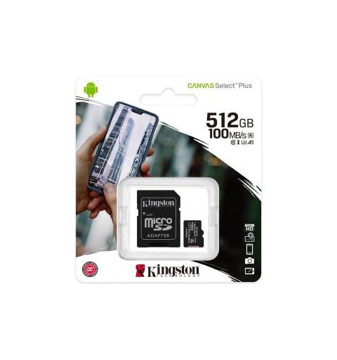 Kingston Micro SD 512GB Classe 10 SDCS2/512GB + Adattatore SD