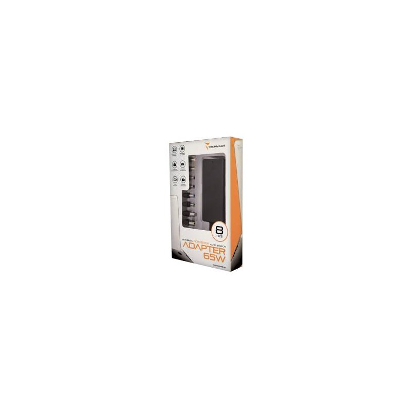 Techmade Alimentatore Universale Notebook 65Watt 8 tips Techmade Alimentatore Universale Notebook 65Watt 8 tips