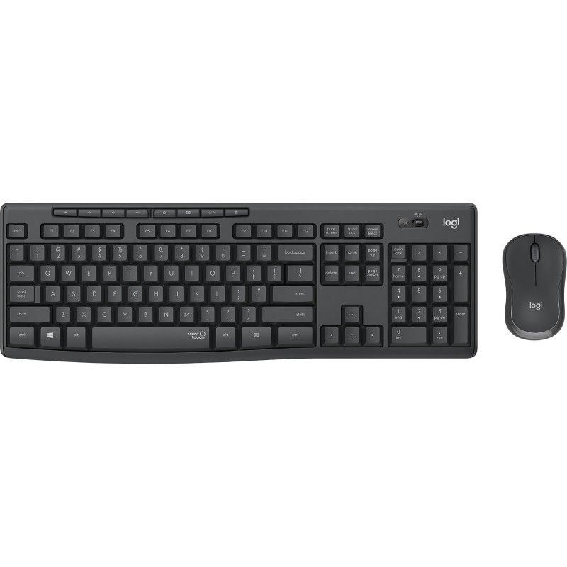 Logitech MK295 Kit Mouse e Tastiera Wireless – Tecnologia SilentTouch, Tastierino Numerico, Tasti Scelta Rapida, Tracciamento