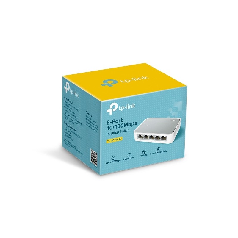 TP-LINK TL-SF1005D V15 commutateur réseau Géré Fast Ethernet (10 100) Blanc