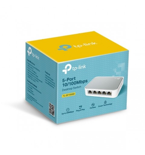 TP-LINK TL-SF1005D V15 switch di rete Gestito Fast Ethernet (10 100) Bianco