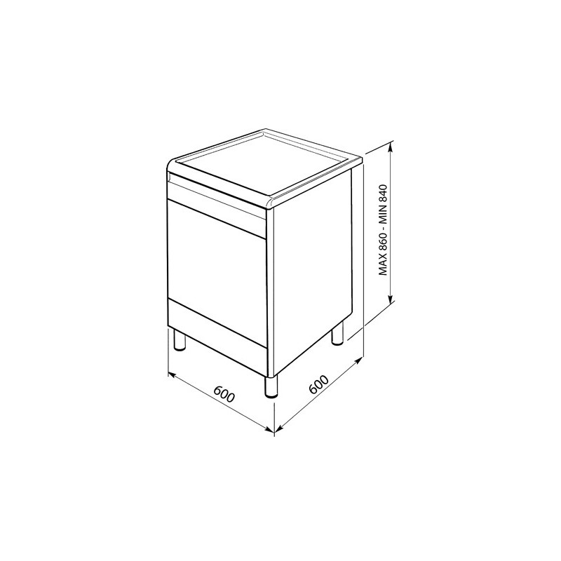 Smeg CX60SV9 cocina Cocina independiente Combi Acero inoxidable A