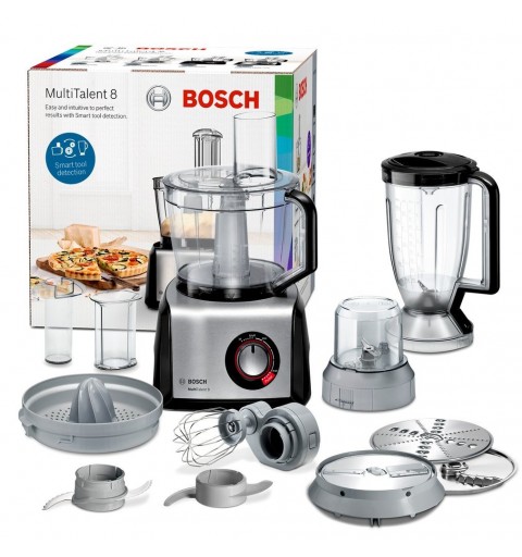 Bosch MC812M844 robot de cuisine 1250 W 3,9 L Noir, Acier inoxydable