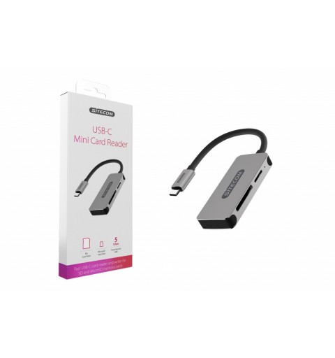 Sitecom MD-066 lettore di schede USB 3.2 Gen 1 (3.1 Gen 1) Type-C Nero, Grigio