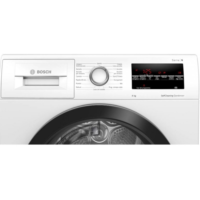 Bosch Serie 6 WTW85T08IT asciugatrice Libera installazione Caricamento frontale 8 kg A++ Bianco