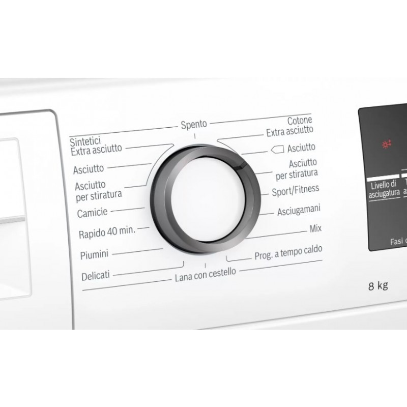 Bosch Serie 6 WTW85T08IT asciugatrice Libera installazione Caricamento frontale 8 kg A++ Bianco