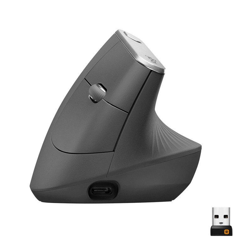 Logitech MX Vertical Advanced Ergonomic Mouse Maus rechts RF kabellos + Bluetooth Optisch 4000 DPI