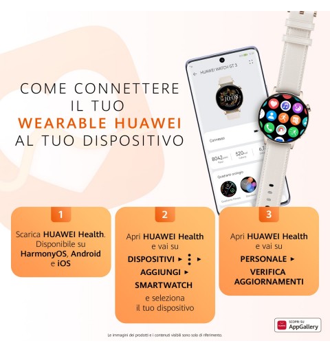Huawei WATCH GT 3 3,35 cm (1.32") 42 mm AMOLED Or GPS (satellite)