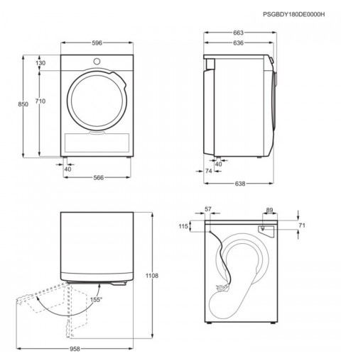 AEG T9 DEC 957D asciugatrice Libera installazione Caricamento frontale 9 kg A+++ Bianco