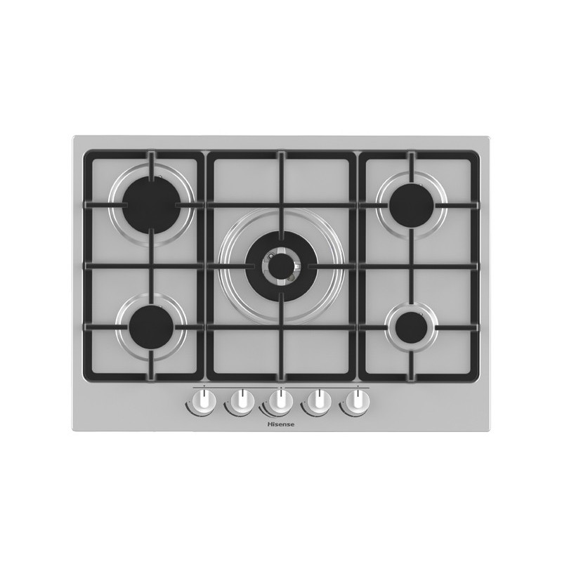 Hisense GM773XF hob Stainless steel Built-in Gas 5 zone(s)