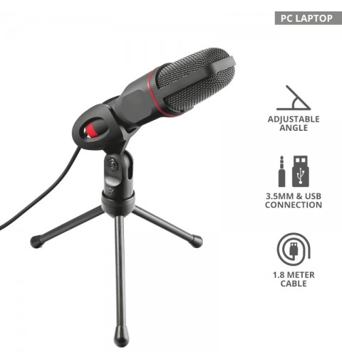 Trust GXT 212 Noir, Rouge Microphone de PC