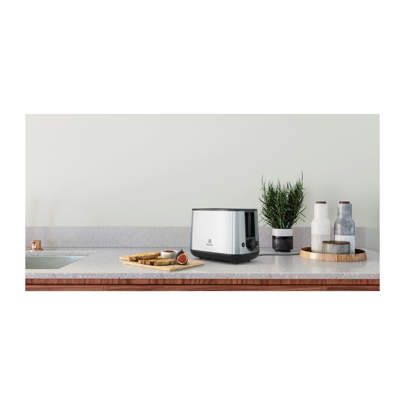 Electrolux E3T1-3ST Toaster 2 Scheibe(n) 800 W Schwarz, Edelstahl