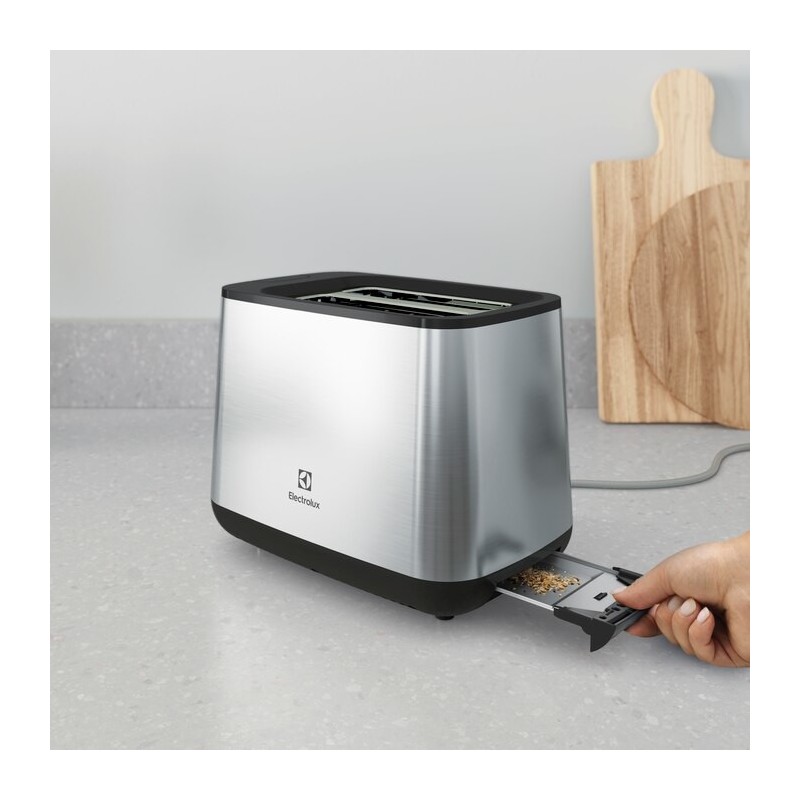 Electrolux E3T1-3ST Toaster 2 Scheibe(n) 800 W Schwarz, Edelstahl