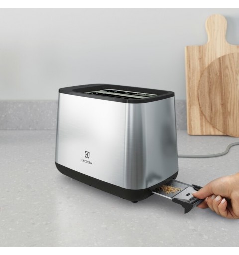 Electrolux E3T1-3ST Toaster 2 Scheibe(n) 800 W Schwarz, Edelstahl