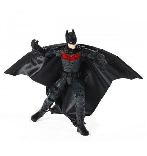DC Comics , BATMAN IL FILM, Personaggio Deluxe del film The Batman da 30 cm con tuta alare, luci, suoni e ali che si aprono,