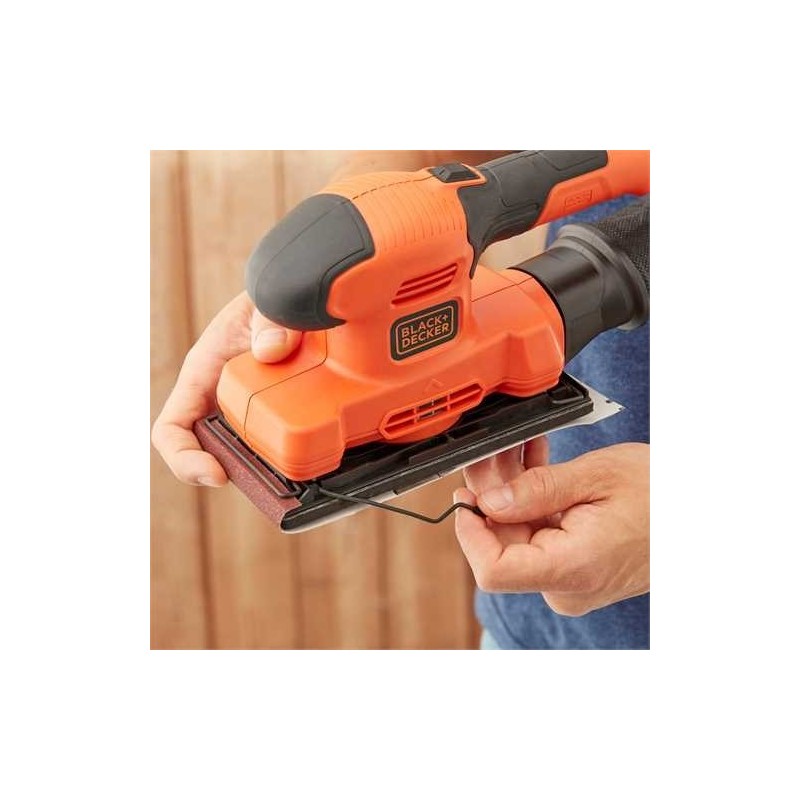 Black & Decker BEW220 Levigatrice orbitale 14000 Giri min Nero, Arancione