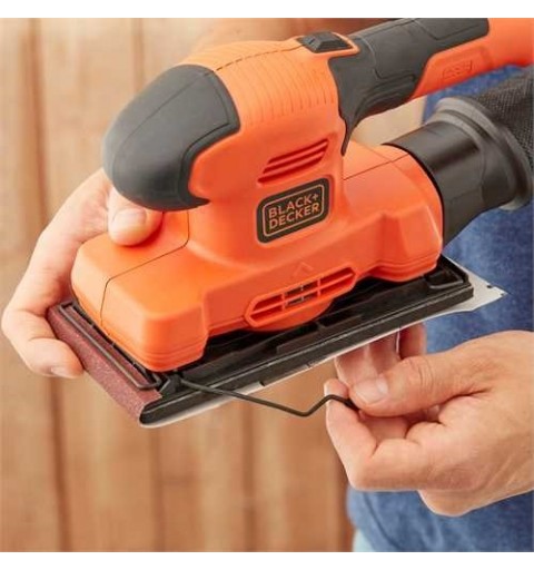 Black & Decker BEW220 Levigatrice orbitale 14000 Giri min Nero, Arancione