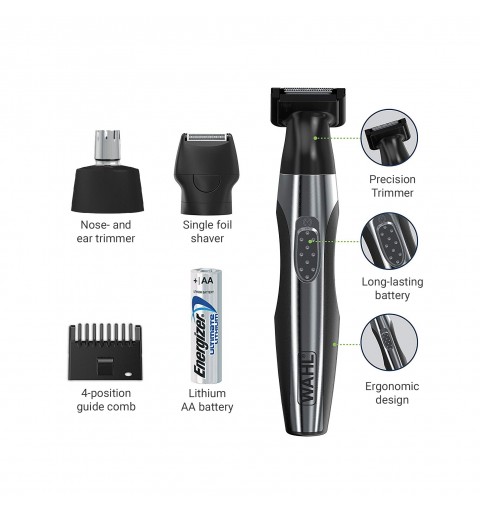 Wahl Travel Kit Deluxe Nero, Acciaio inossidabile