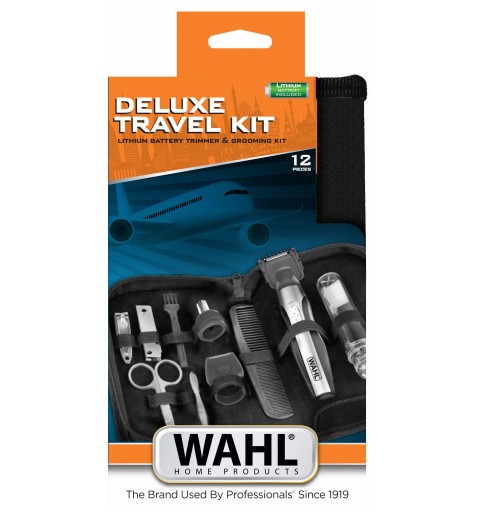 Wahl Travel Kit Deluxe Nero, Acciaio inossidabile