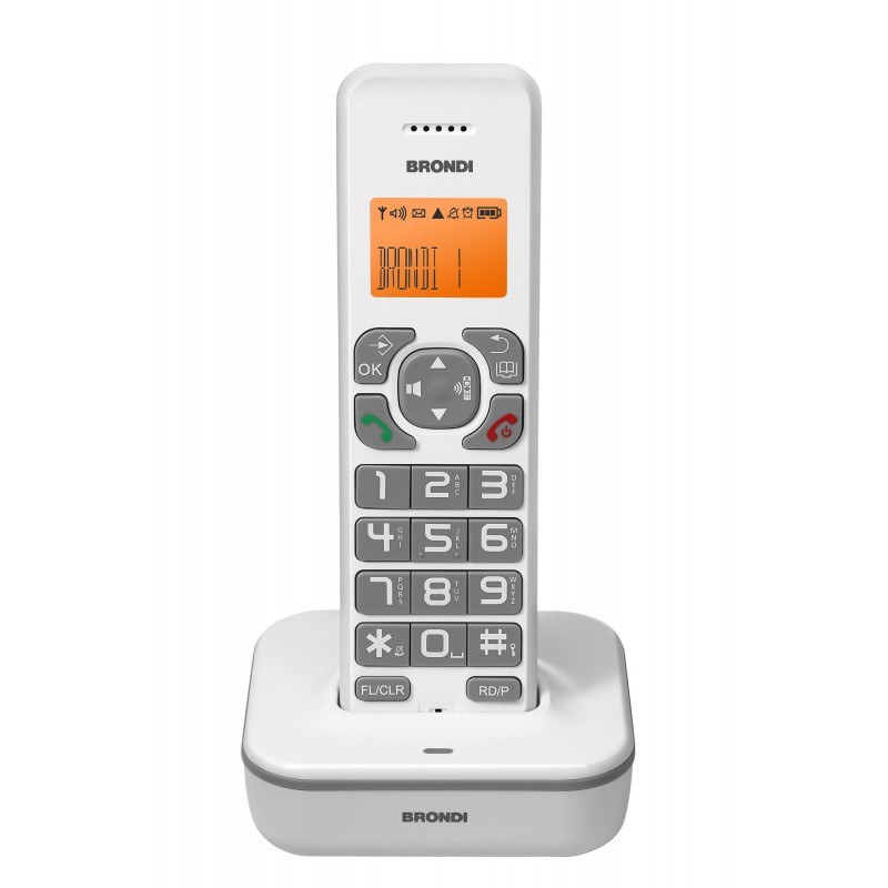 Brondi Bravo Star Teléfono DECT Identificador de llamadas Gris, Blanco