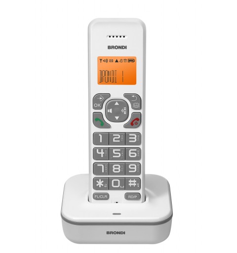 Brondi Bravo Star Teléfono DECT Identificador de llamadas Gris, Blanco