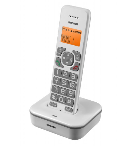 Brondi Bravo Star Teléfono DECT Identificador de llamadas Gris, Blanco