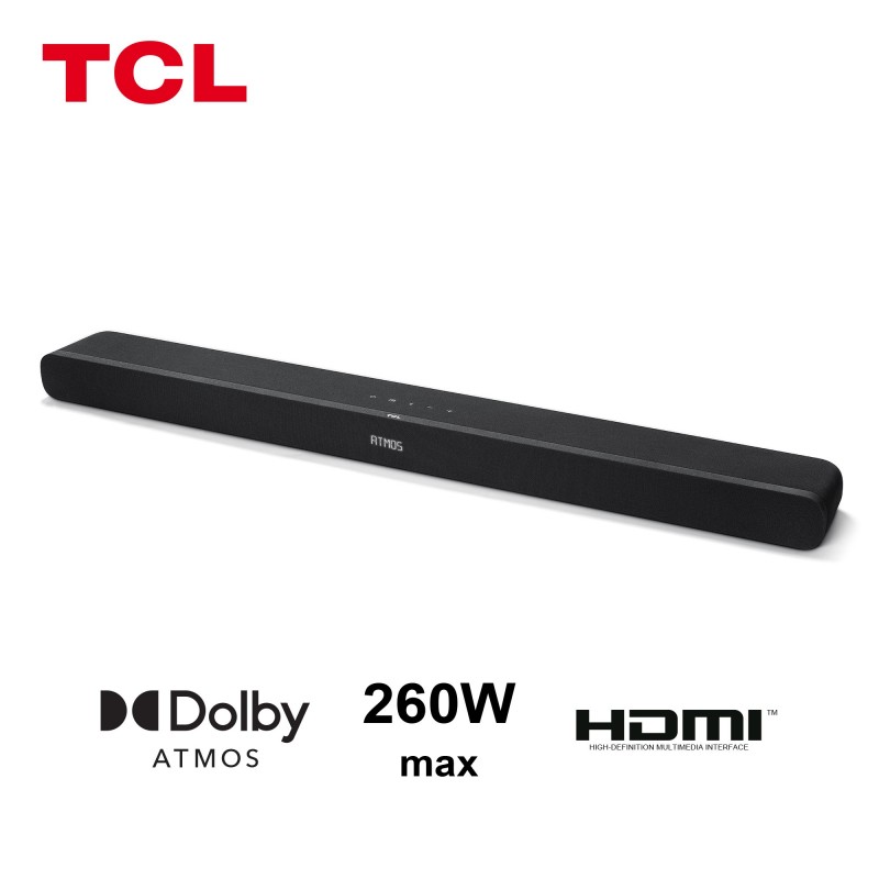 TCL TS8 Series Soundbar TS8111 Dolby Atmos 2.1 con Subwoofer integrato per TV & Wireless Bluetooth (39-inch Speaker, HDMI ARC,