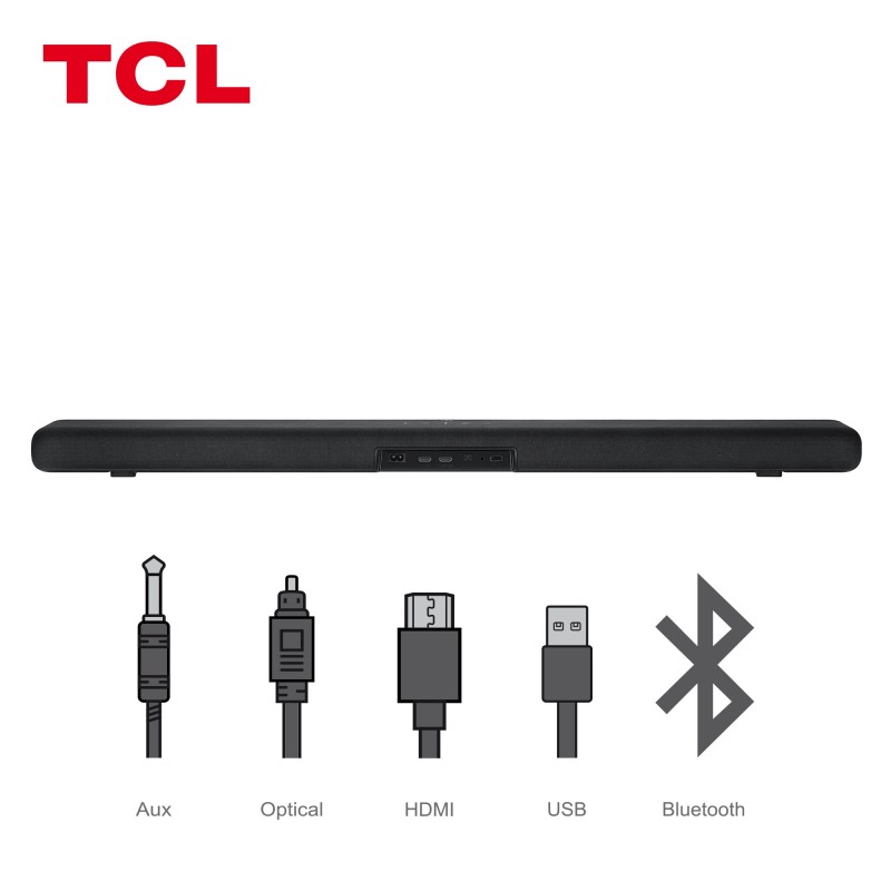 TCL TS8 Series Soundbar TS8111 Dolby Atmos 2.1 con Subwoofer integrato per TV & Wireless Bluetooth (39-inch Speaker, HDMI ARC,