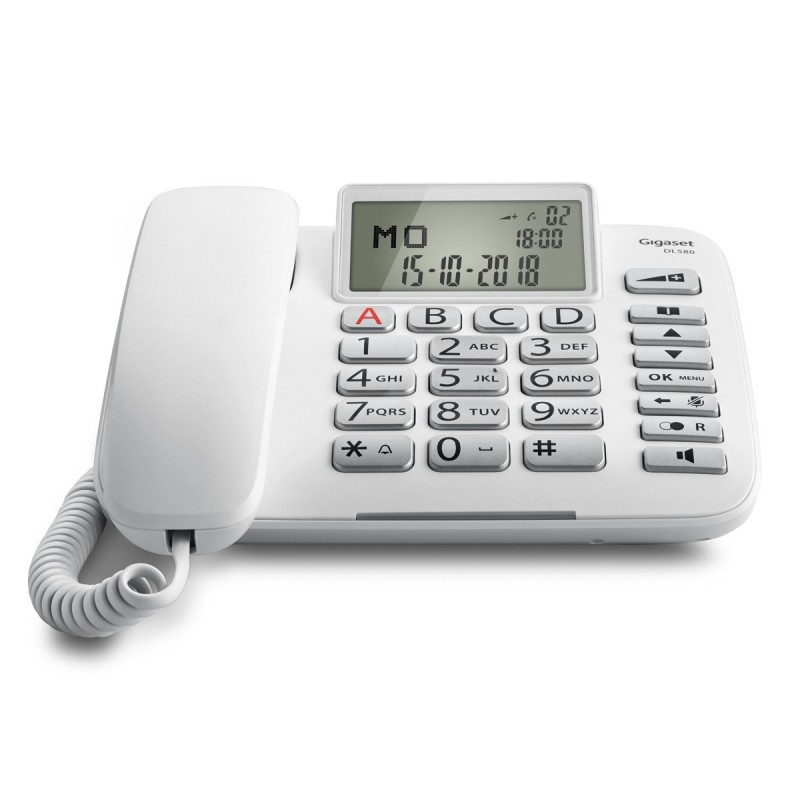 Gigaset DL580 Teléfono analógico Identificador de llamadas Blanco