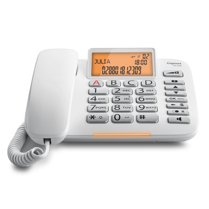 Gigaset DL580 Teléfono analógico Identificador de llamadas Blanco