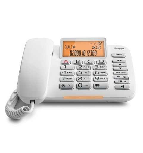 Gigaset DL580 Teléfono analógico Identificador de llamadas Blanco