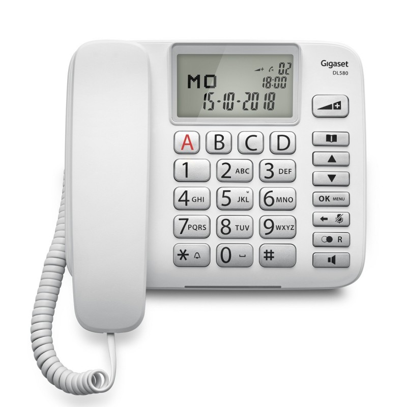Gigaset DL580 Teléfono analógico Identificador de llamadas Blanco