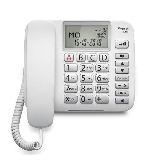 Gigaset DL580 Teléfono analógico Identificador de llamadas Blanco