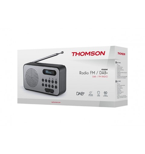 Thomson RT225DAB Radio portable Personnel Numérique Noir, Métallique