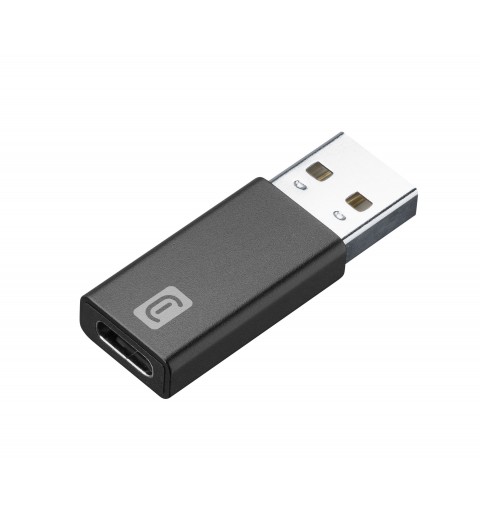 Cellularline Adattatore da USB a USB-C Converte la porta USB in USB-C Nero