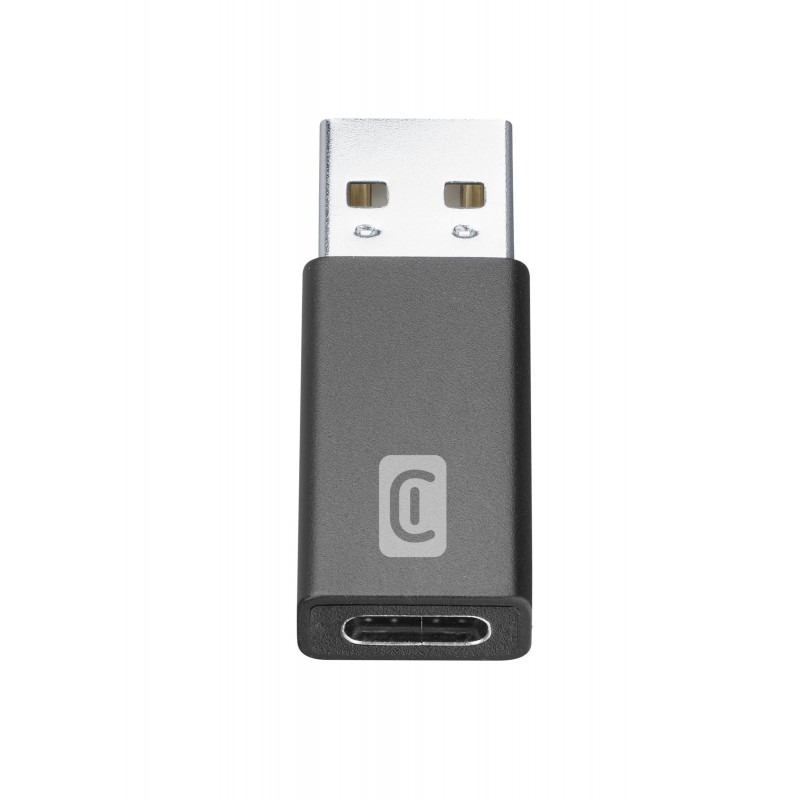 Cellularline Adattatore da USB a USB-C Converte la porta USB in USB-C Nero