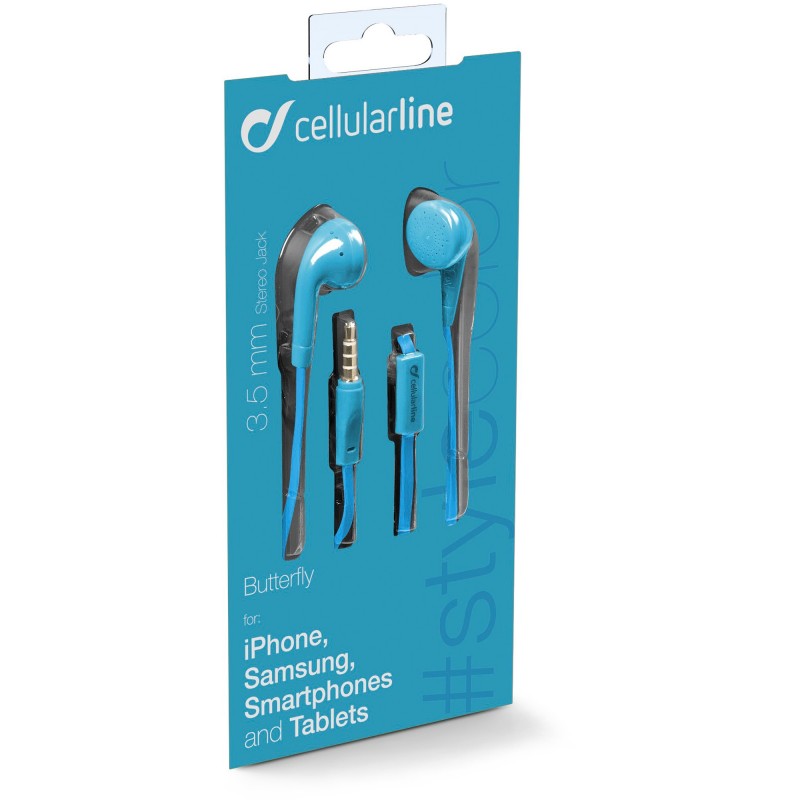 Cellularline BUTTERFLYSMARTB headphones headset Wired In-ear Blue