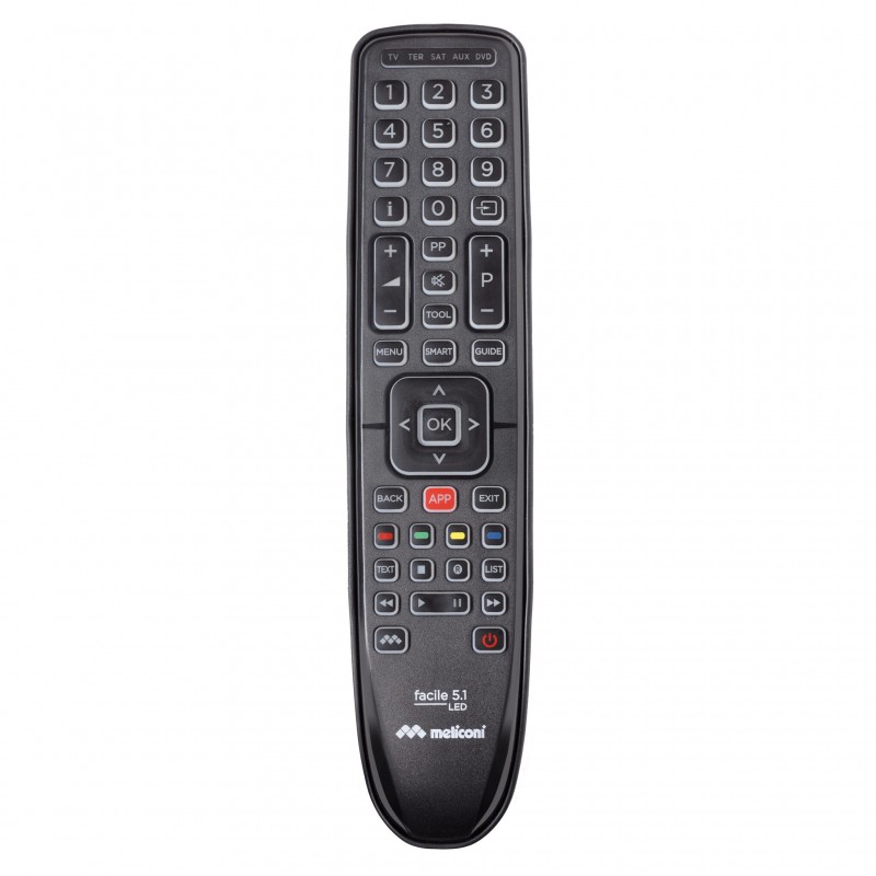 Meliconi Facile 5.1 LED remote control IR Wireless DTT, DVD Blu-ray, SAT, TV Press buttons