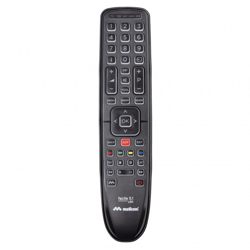 Meliconi Facile 5.1 LED Fernbedienung IR Wireless DTT, DVD Blu-ray, SAT, TV Drucktasten