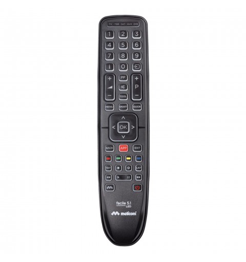 Meliconi Facile 5.1 LED télécommande IR Wireless DTT, DVD Blu-ray, SAT, TV Appuyez sur les boutons