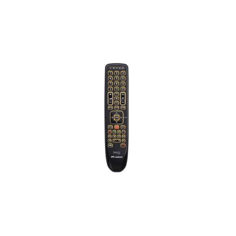 Meliconi Facile 5.1 LED remote control IR Wireless DTT, DVD Blu-ray, SAT, TV Press buttons