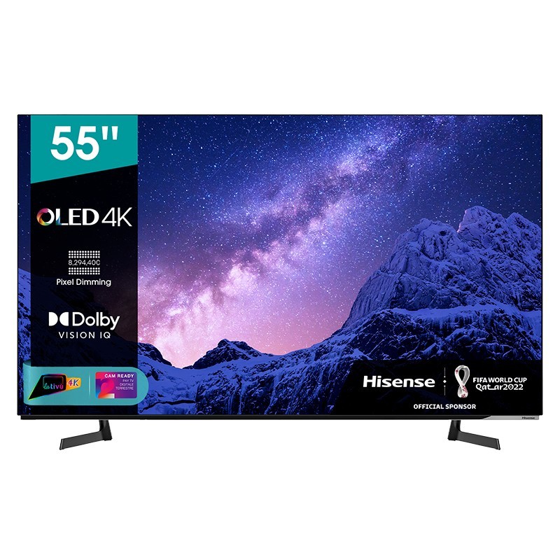 Hisense 55A80G TV 138,7 cm (54.6") 4K Ultra HD Smart TV Wi-Fi Nero, Grigio