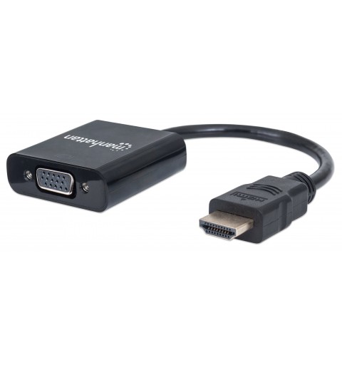 Manhattan 151436 adaptador de cable de vídeo 0,3 m HDMI tipo A (Estándar) VGA (D-Sub) Negro