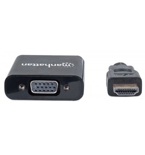 Manhattan 151436 adaptador de cable de vídeo 0,3 m HDMI tipo A (Estándar) VGA (D-Sub) Negro