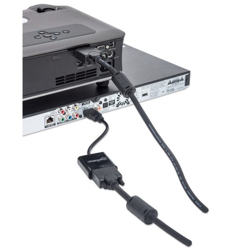 Manhattan 151436 cavo e adattatore video 0,3 m HDMI tipo A (Standard) VGA (D-Sub) Nero