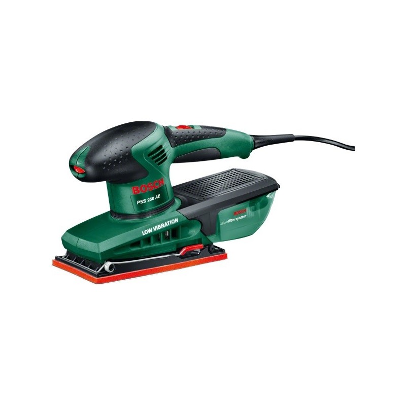 Bosch PSS 250 AE Levigatrice orbitale 24000 OPM Nero, Verde 250 W