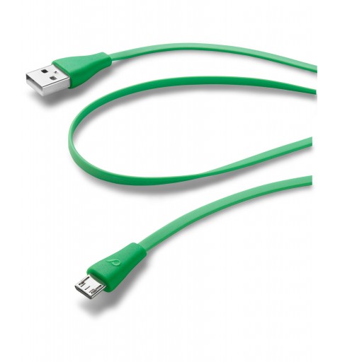 Cellularline USB Data Cable Color - Micro USB Cavo dati colorato e in materiale antigroviglio Verde