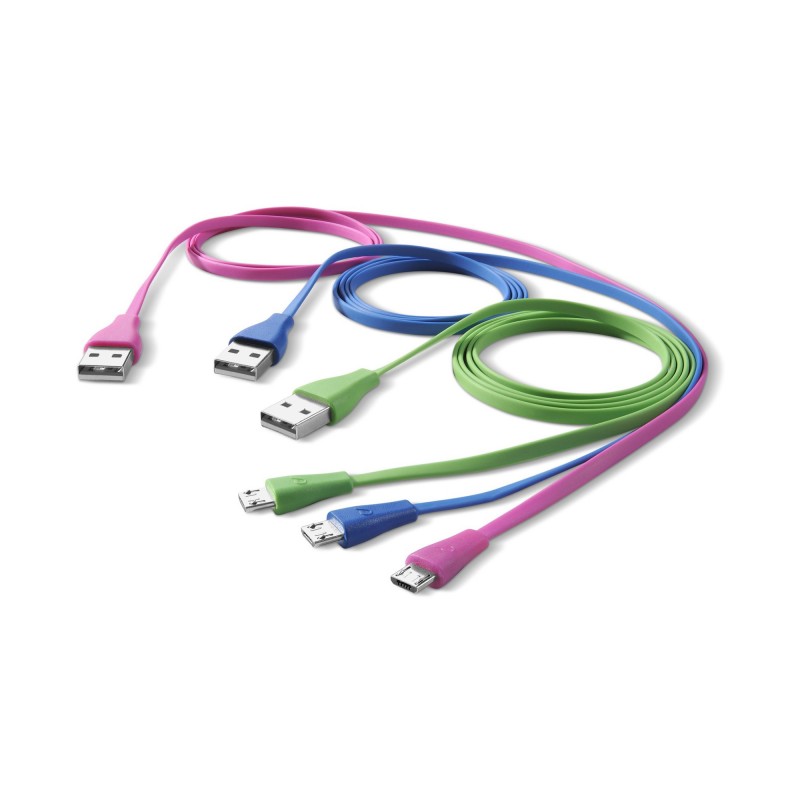 Cellularline USBDATACMICROUSBG USB cable 1 m USB 2.0 USB A Micro-USB B Green