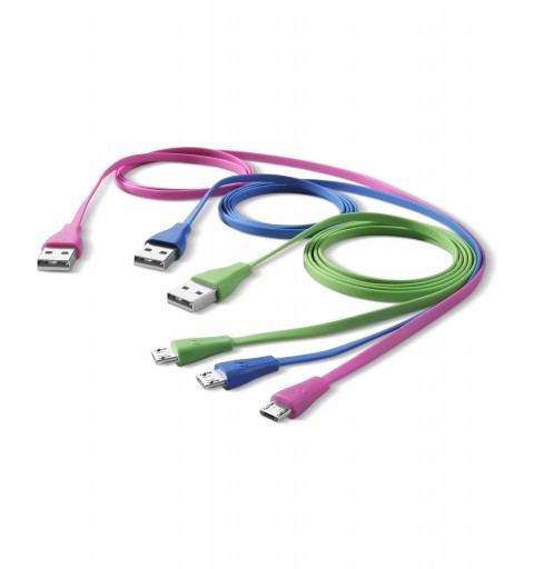 Cellularline USBDATACMICROUSBG USB cable 1 m USB 2.0 USB A Micro-USB B Green